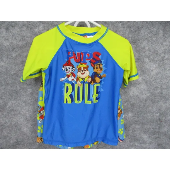 Paw Patrol Boys Swim Set 3T Trunks Shirt Chase Marshall Rubble - Picture 9 of 9